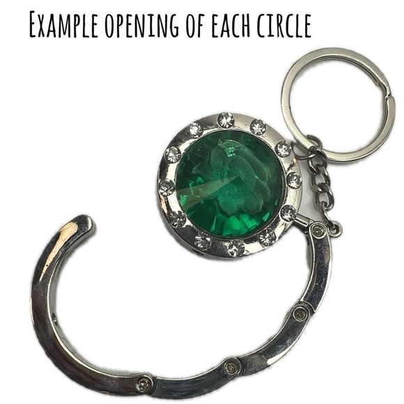 Purse Handbag Magnetic Table Side Portable Hook Crystal Flower Extension Bag - Picture 10 of 13